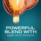 Refect Beauty OGX Renewing Argan Oil of Morocco conditioner bottle detail featuring a drop of golden argan oil