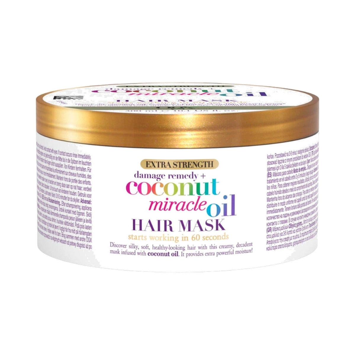 Refect Beauty Ogx Coconut Miracle Oil hair mask jar for extra strength damage repair and deep conditioning