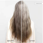 Refect Beauty before and after comparison of hair treated with Olaplex No.8 mask showing smoother, healthier hair