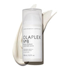 Refect Beauty Olaplex No. 8 Bond Intense Moisture Mask bottle with a creamy hair treatment swirl on a white background.