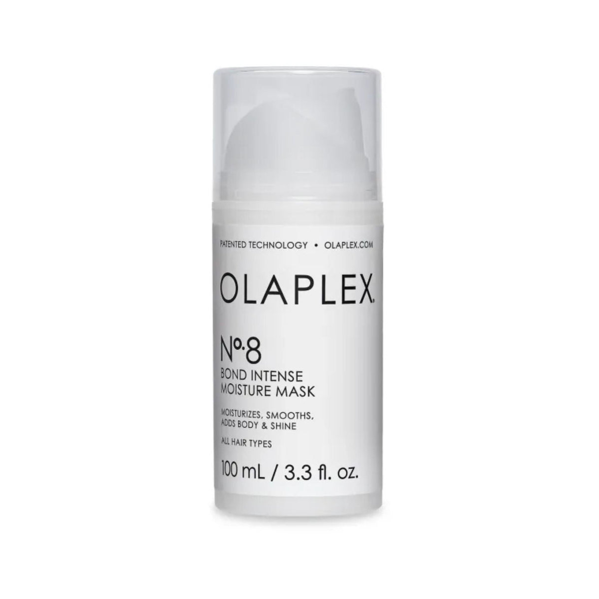 Refect Beauty Olaplex No.8 Bond Intense Moisture Mask in a white 100ml pump bottle for repairing damaged hair.