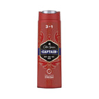 Refect Beauty Old Spice Captain 3-in-1 shampoo, body, and face wash in a red bottle with masculine branding.