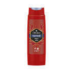 Refect Beauty Old Spice Captain 3-in-1 shampoo, body, and face wash in a red bottle with nautical-themed label.