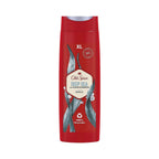 Refect Beauty Old Spice Deep Sea shower gel in a red bottle with ocean-inspired graphics and a recyclable label.