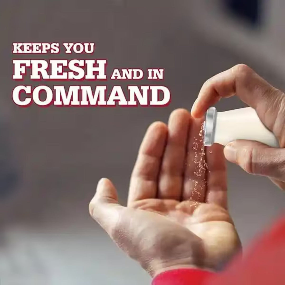 Refect Beauty Old Spice Musk after shave lotion being poured into a man's palm for post-shave skin care