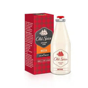 Refect Beauty Old Spice Musk after shave lotion bottle and red packaging box with classic ship logo design.