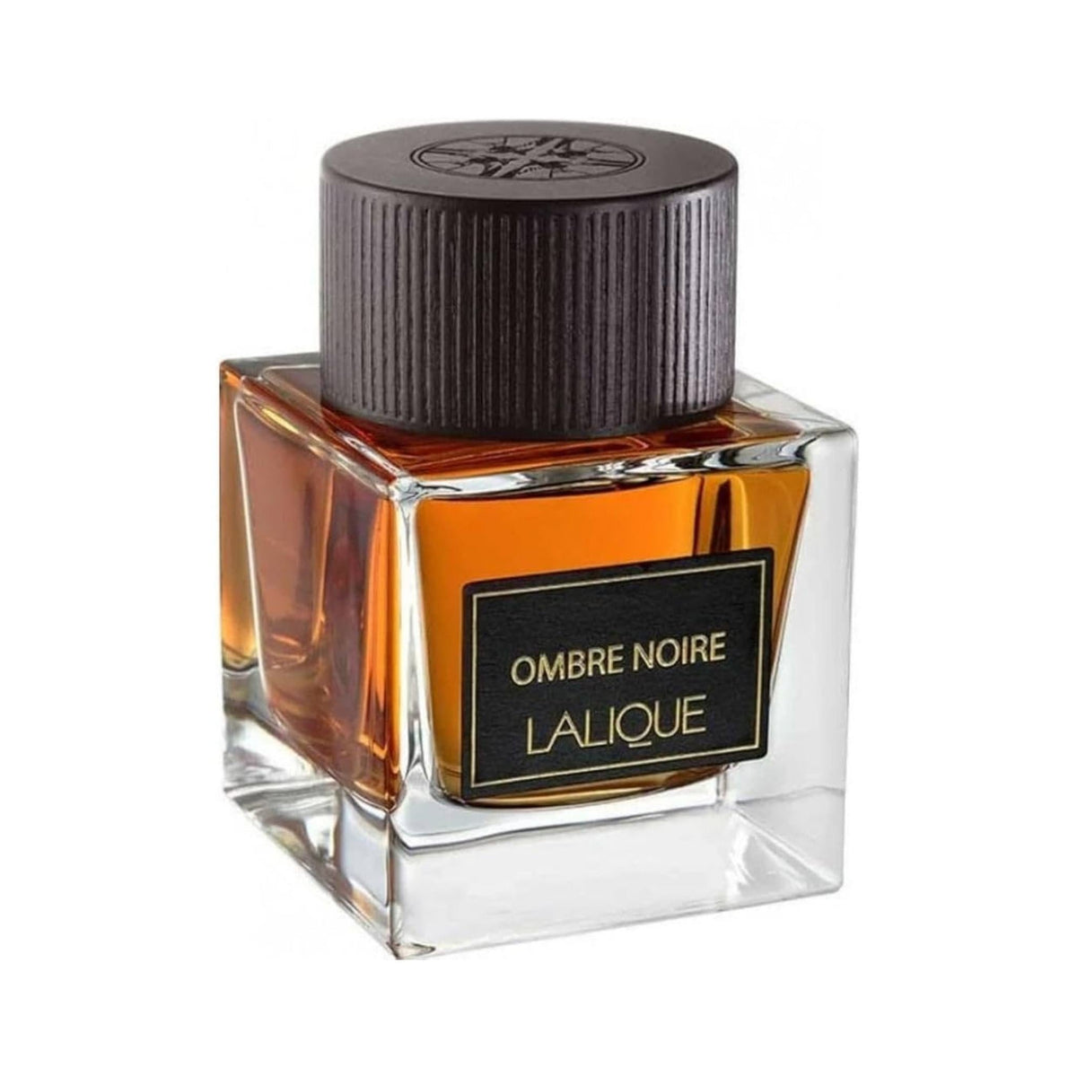 Refect Beauty Ombre Noire by Lalique eau de parfum for men in a square glass bottle with a dark cap