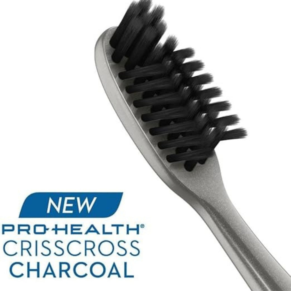 Refect Beauty Oral-B 3D White charcoal-infused extra soft toothbrush with black crisscross bristles and grey handle