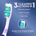 Refect Beauty Oral-B manual toothbrush with white and green cup-shaped bristles for plaque removal and gum care