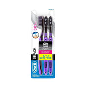 Refect Beauty Oral-B Ultrathin Sensitive black manual toothbrushes with extra soft bristles in a 3-pack blister card.
