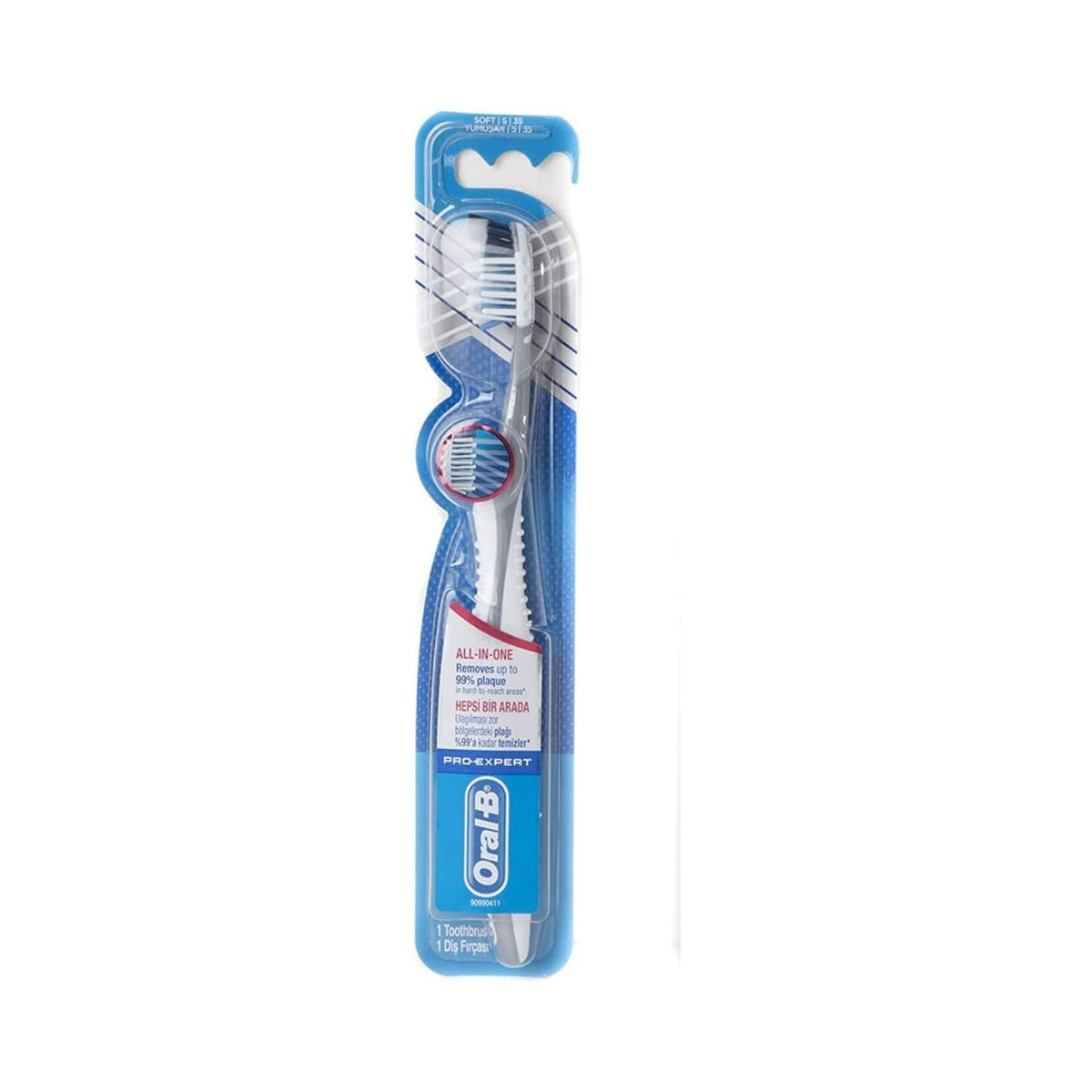Refect Beauty Oral-B Pro-Expert CrossAction soft manual toothbrush in blue and white packaging