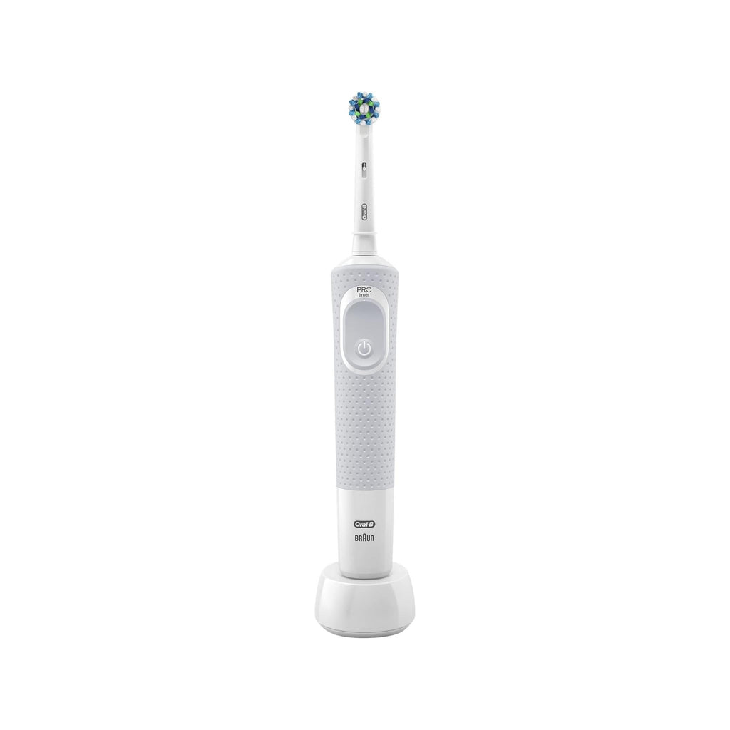 Refect Beauty Oral-B Vitality 100 CrossAction electric toothbrush in white with a round brush head and charging base
