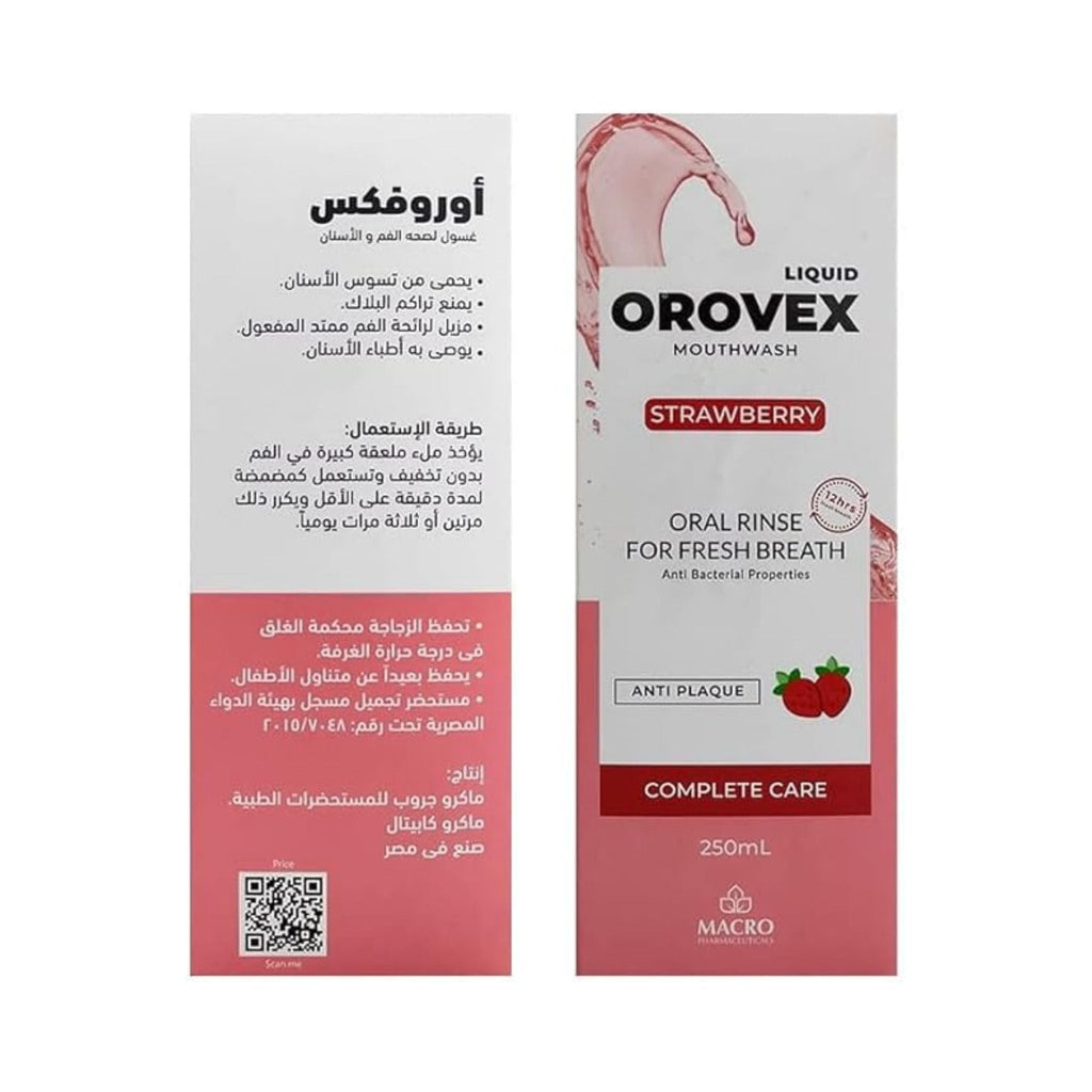 Refect Beauty Orovex strawberry mouthwash bottle with pink label and fresh breath formula for daily oral care