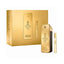 Refect Beauty Paco Rabanne 1 Million gift set featuring a 200ml gold bar bottle and a 10ml travel spray for men.