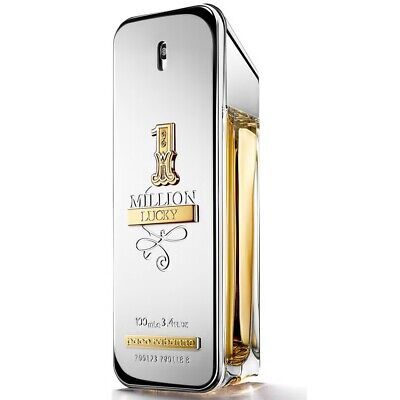 Refect Beauty Paco Rabanne 1 Million Lucky Eau de Toilette in a signature silver and gold metallic bar-shaped bottle.
