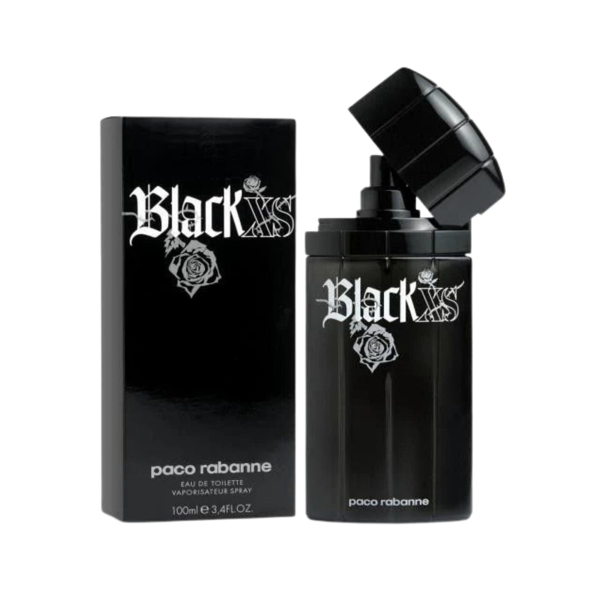 Refect Beauty Paco Rabanne Black XS Eau de Toilette for men in a sleek black bottle with matching branded box