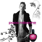 Refect Beauty advertisement for Paco Rabanne Black XS perfume featuring a model and the signature black glass bottle.