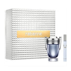 Refect Beauty Paco Rabanne Invictus gift set with trophy-shaped fragrance bottle and travel spray in textured box