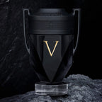 Refect Beauty Paco Rabanne Invictus Victory Eau de Parfum in a black trophy-shaped bottle with a gold V logo