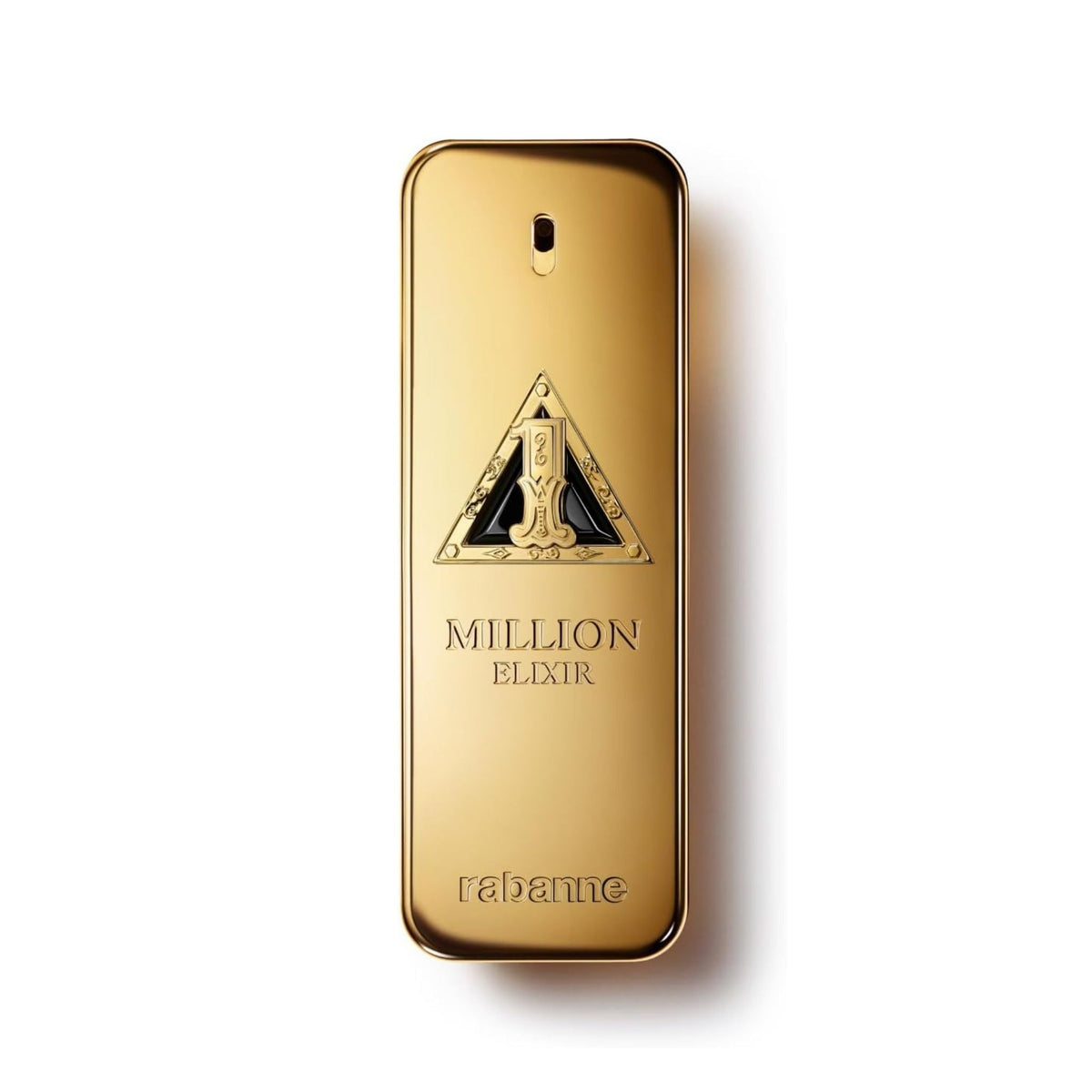 Refect Beauty Paco Rabanne One Million Elixir intense gold perfume bottle with signature triangular logo