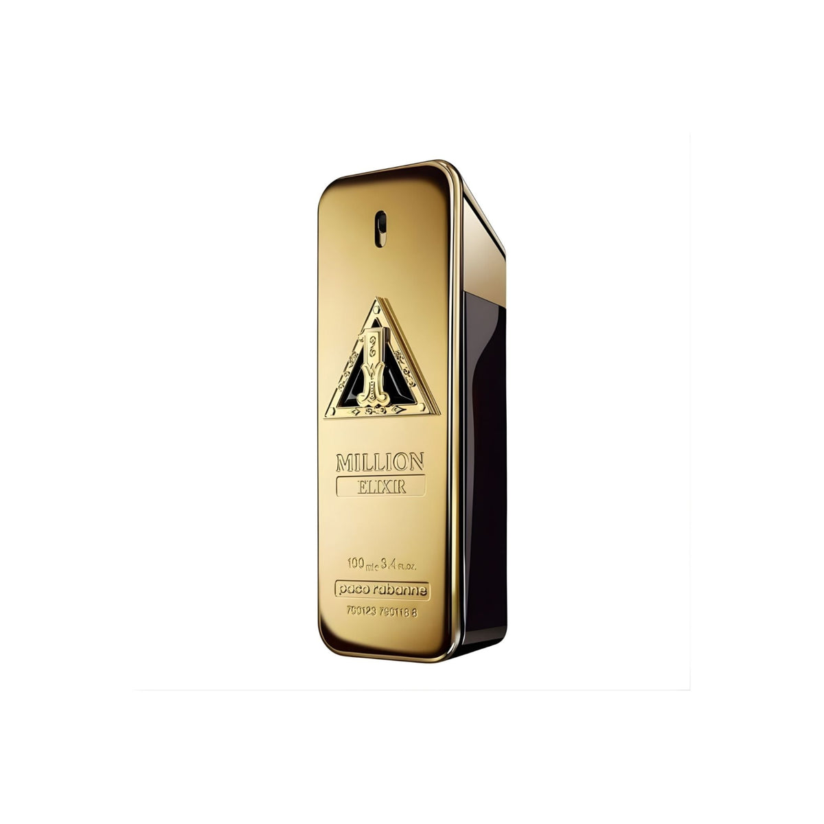Refect Beauty Paco Rabanne One Million Elixir gold bar shaped perfume bottle for men with black accents