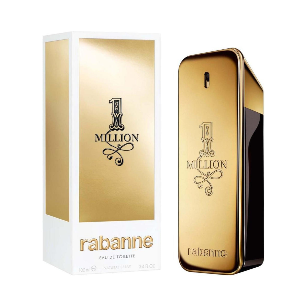 Refect Beauty Paco Rabanne One Million Eau de Toilette gold bar bottle and packaging for men