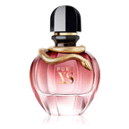 Refect Beauty Paco Rabanne Pure XS Eau de Parfum in a pink glass bottle with a gold snake accent and black cap