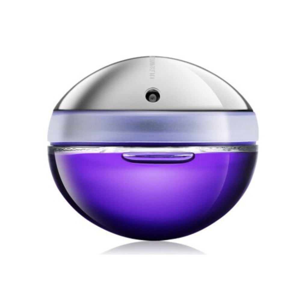 Refect Beauty Paco Rabanne Ultraviolet Eau de Parfum in a distinctive spherical purple glass and silver bottle