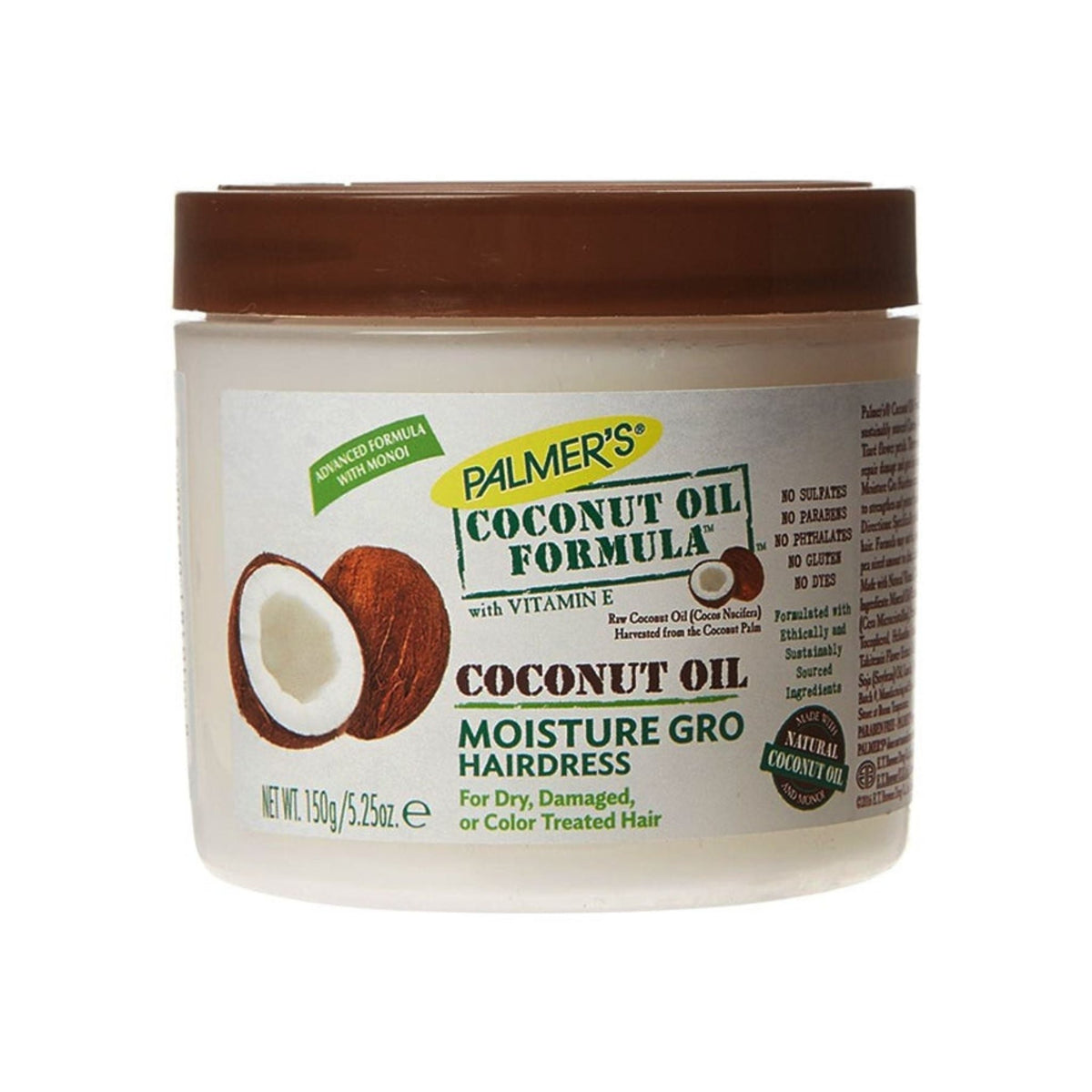 Refect Beauty Palmers Coconut Oil Moisture Gro Hairdress in a 150g jar for nourishing and smoothing dry hair.