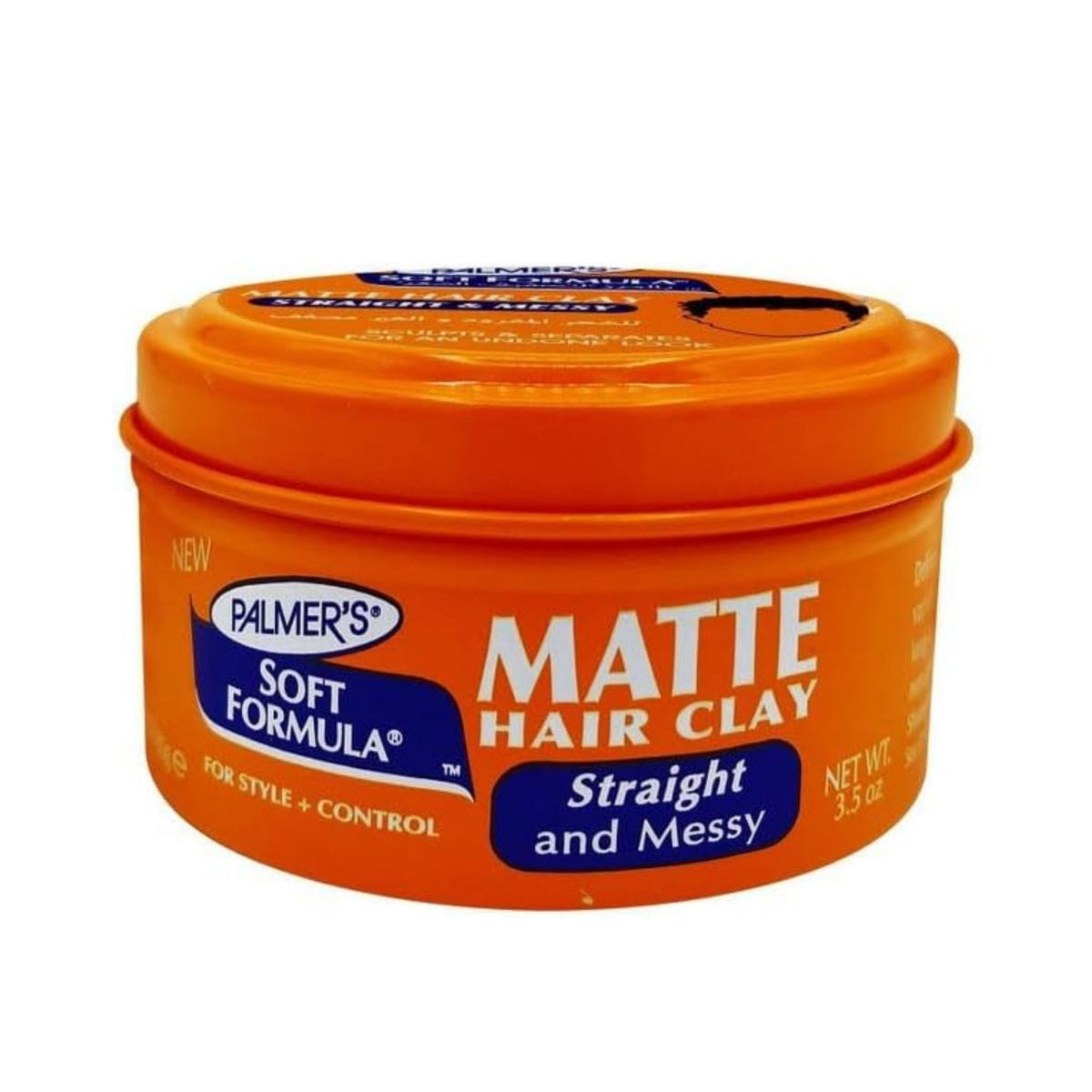 Refect Beauty Palmer's Soft Formula Matte Hair Clay in an orange container for straight and messy styling