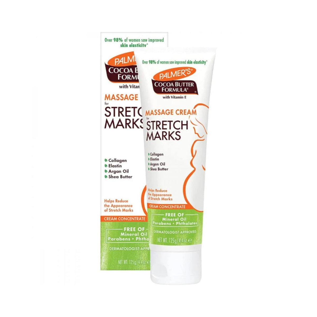 Refect Beauty Palmer's Cocoa Butter Formula massage cream tube and box for stretch mark care with shea and vitamin E