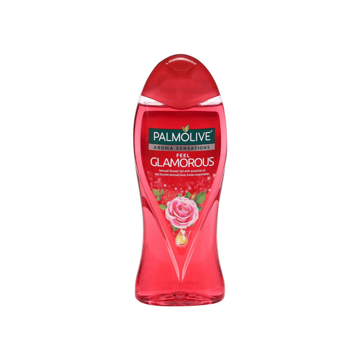Refect Beauty Palmolive Aroma Sensations So Glamorous shower gel in a red bottle with floral and fruity fragrance notes