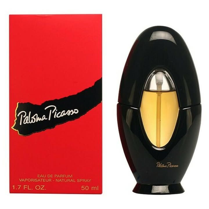 Refect Beauty Paloma Picasso Eau de Parfum in a sleek black oval bottle next to its iconic red and black box.
