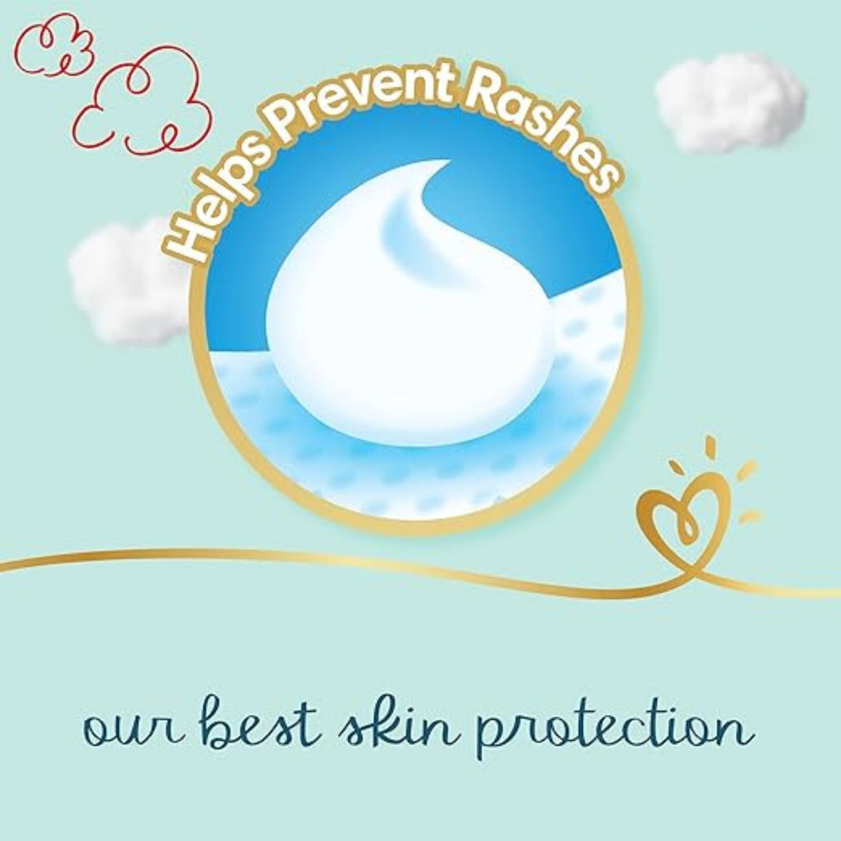 Refect Beauty Pampers Pants Special Care graphic highlighting skin protection and rash prevention for baby diapers