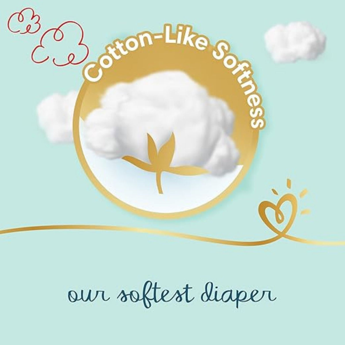 Refect Beauty Pampers Pants Special Care graphic highlighting cotton-like softness and comfort for baby diapers
