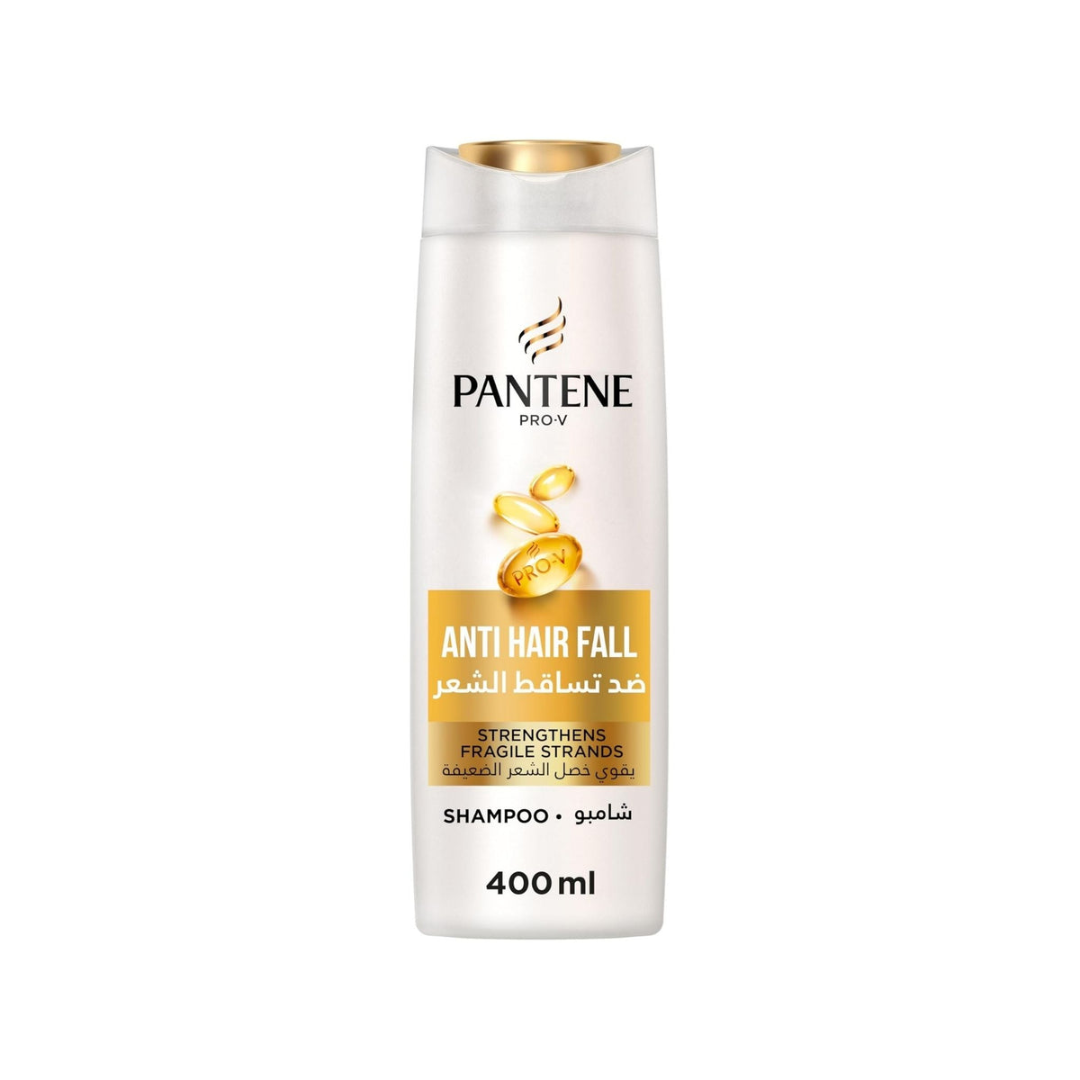 Refect Beauty Pantene Pro-V Anti-Hair Fall Shampoo 400ml bottle for strengthening fragile hair strands.