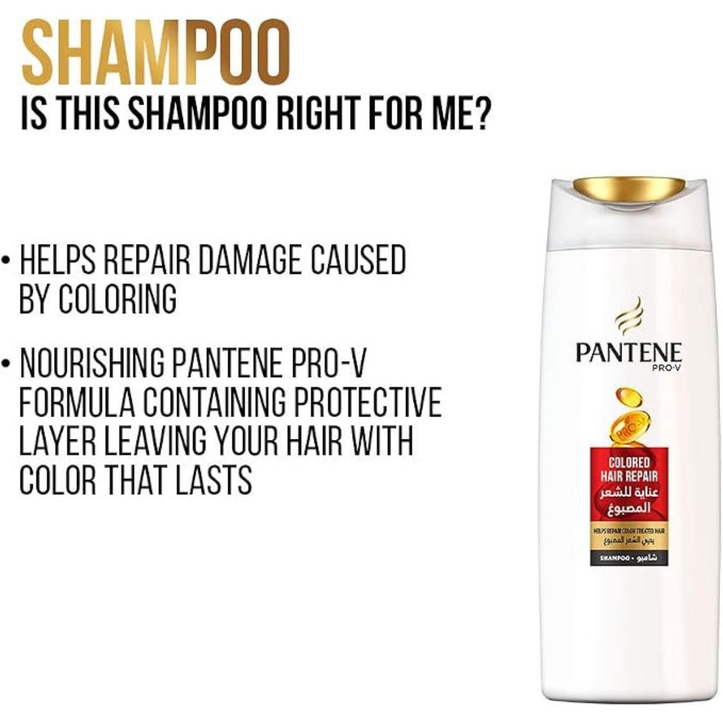 Refect Beauty Pantene Pro-V Colored Hair Repair shampoo bottle with gold cap for color-treated hair damage repair with description