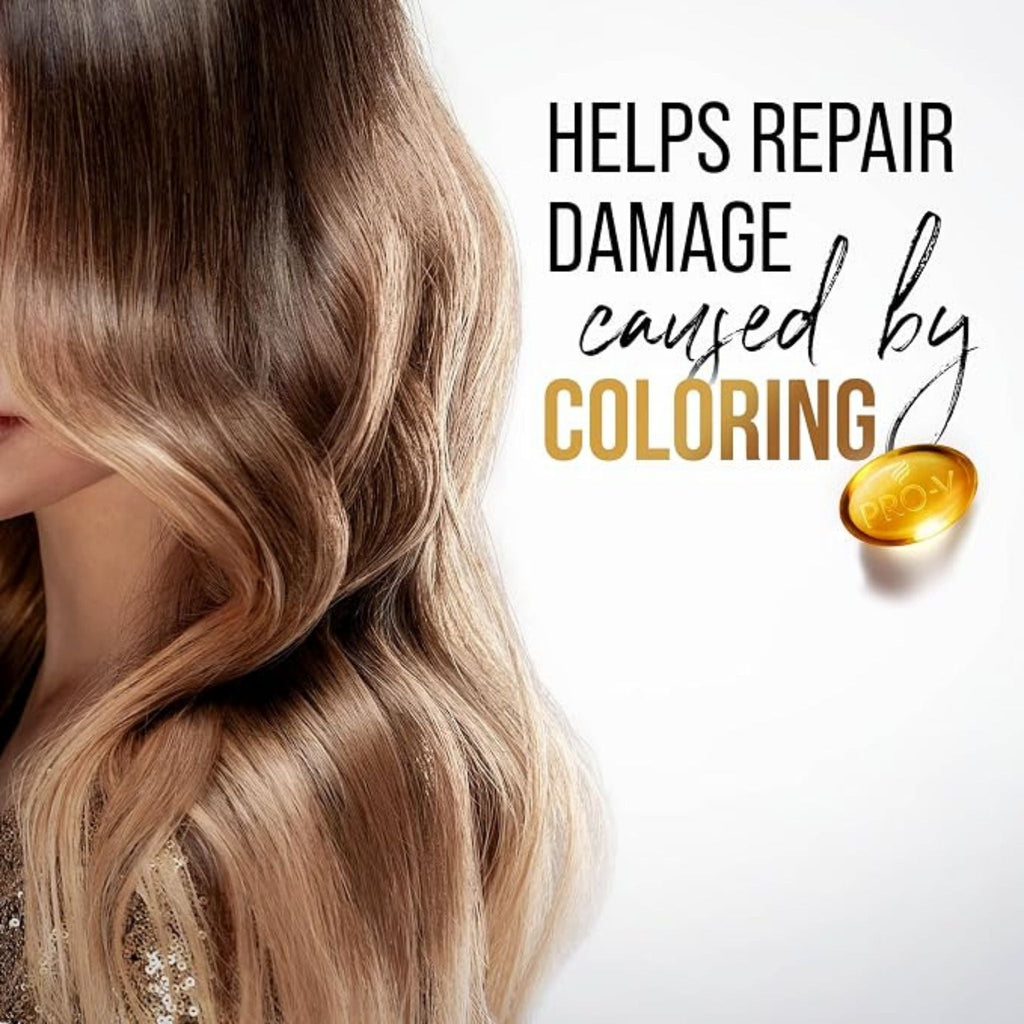Refect Beauty Pantene Pro-V conditioner advertisement showing a woman with healthy, shiny, color-treated blonde hair.