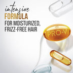 Refect Beauty Pantene Pro-V Smooth & Silky shampoo advertisement featuring golden nutrient capsules for frizz-free hair