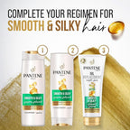 Refect Beauty Pantene Pro-V Smooth and Silky hair care set including shampoo, conditioner, and oil replacement.