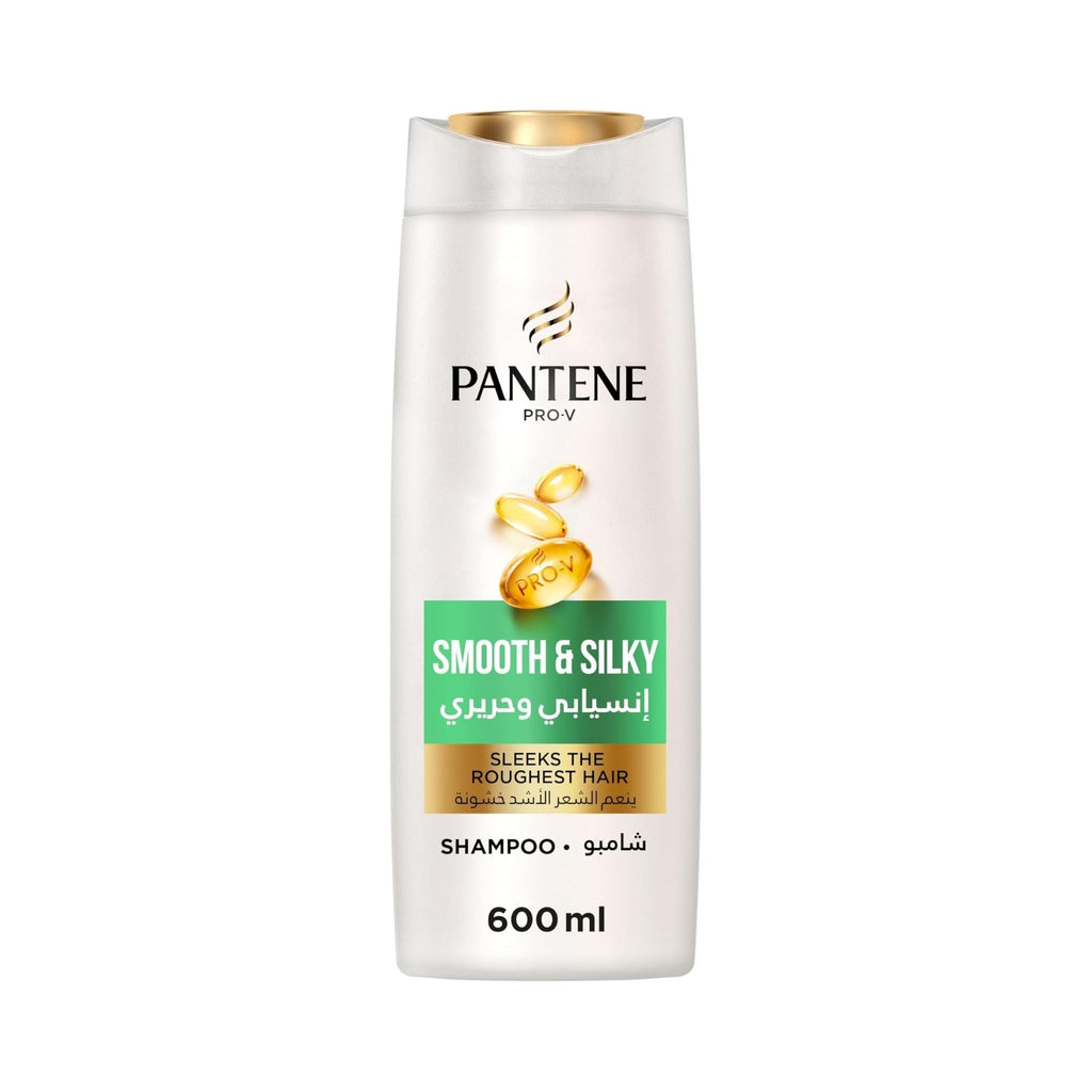 Refect Beauty Pantene Pro-V Smooth & Silky shampoo bottle for frizz control and shiny hair in 600ml size