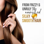 Refect Beauty Pantene Pro-V Smooth & Silky shampoo advertisement showing healthy, smooth, and shiny brown hair.
