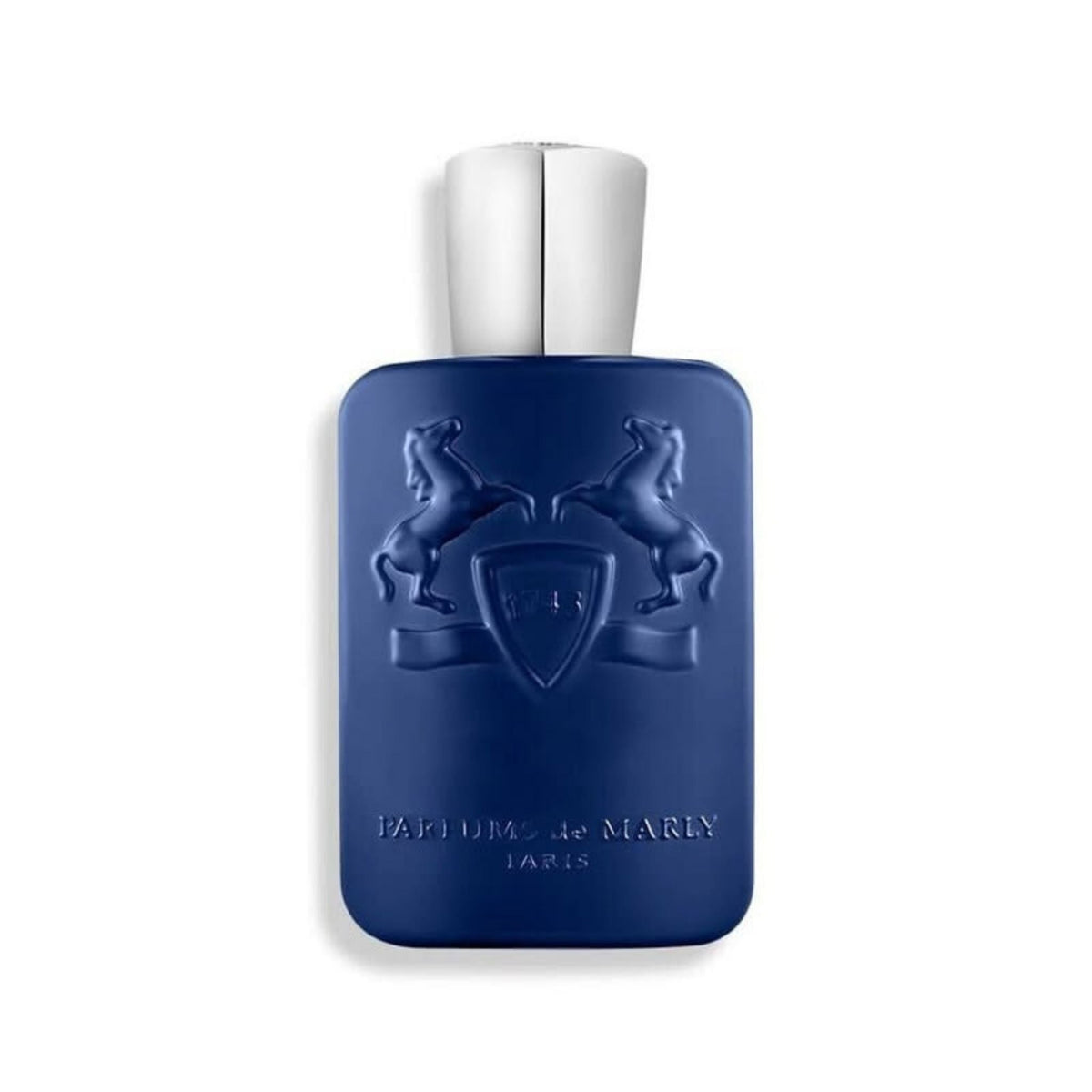Refect Beauty Parfums de Marly Percival Eau de Parfum in a signature matte blue bottle with embossed horse logo.