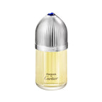 Refect Beauty Pasha de Cartier Eau de Toilette in a glass bottle with a silver ribbed cap and blue cabochon accent.
