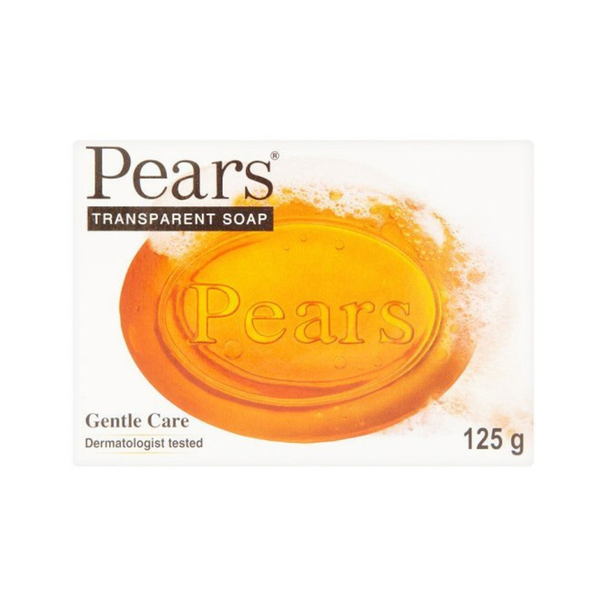 Refect Beauty Pears Pure & Gentle transparent glycerin soap bar in its classic amber-colored packaging