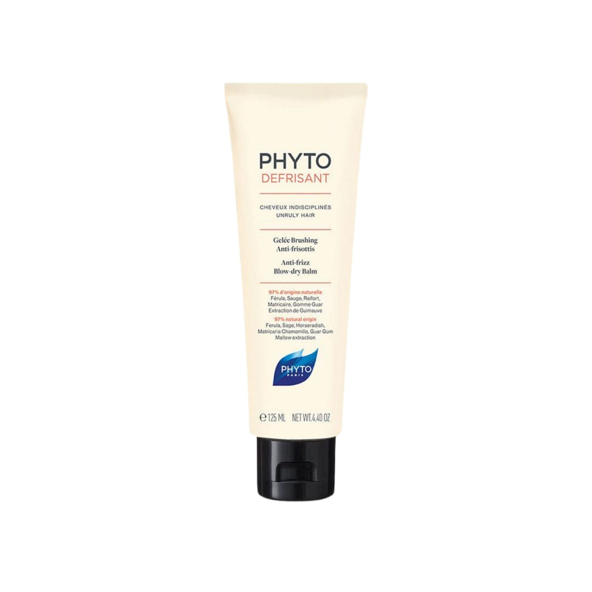 Refect Beauty Phyto PhytoDefrisant anti-frizz blow-dry balm in a beige 125ml squeeze tube for unruly hair.