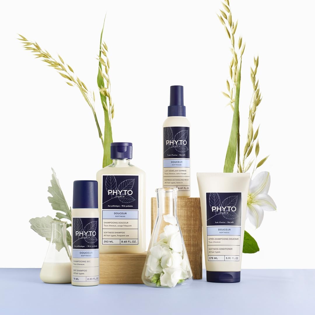 Refect Beauty Phyto Douceur hair care collection featuring shampoo, conditioner, and detangling milk with botanicals.