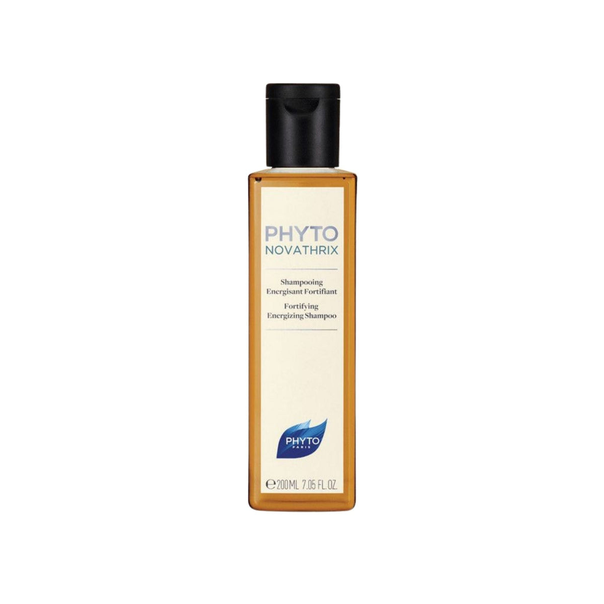Refect Beauty Phyto Novathrix fortifying energizing shampoo in a clear 200ml bottle with a black flip-top cap.