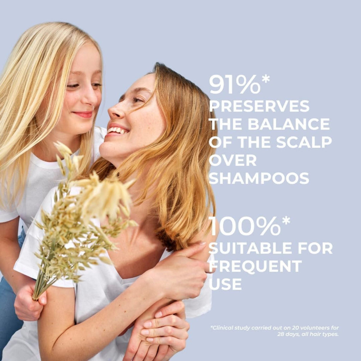 Refect Beauty Phyto Softness Shampoo advertisement featuring a mother and daughter smiling with oat stalks