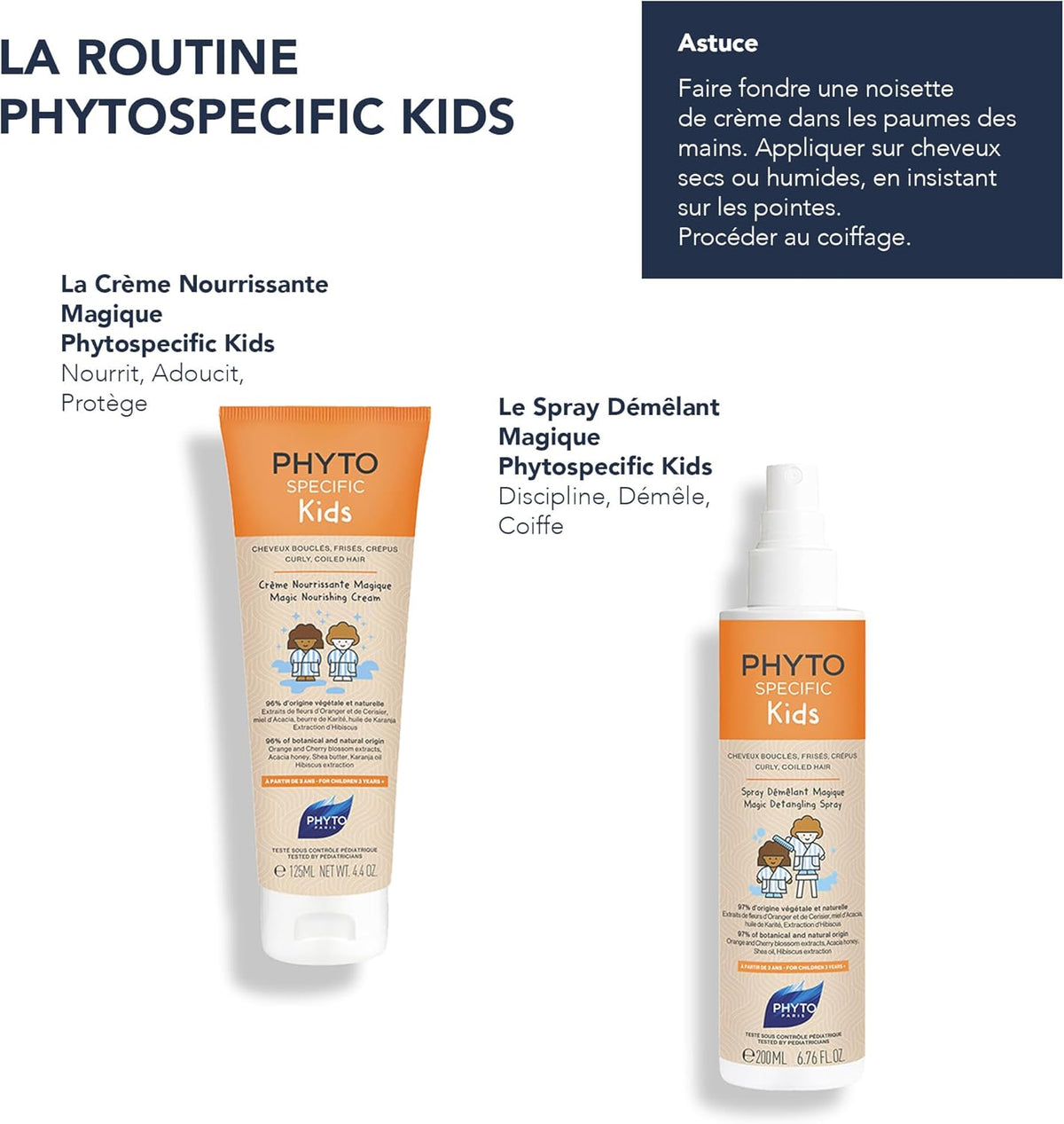 Refect Beauty Phyto Specific Kids nourishing cream and detangling spray set for curly and coiled hair